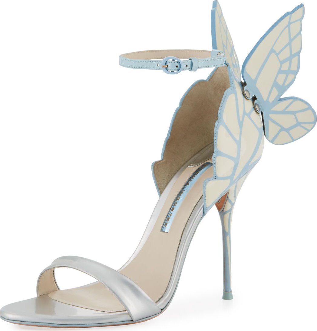 Sophia Webster Chiara Butterfly Wing Bridal Sandals, Ice