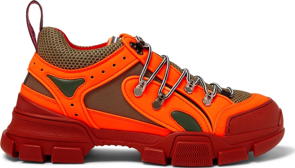 Gucci Flashtrek Reflective Rubber, Leather and Mesh Sneakers