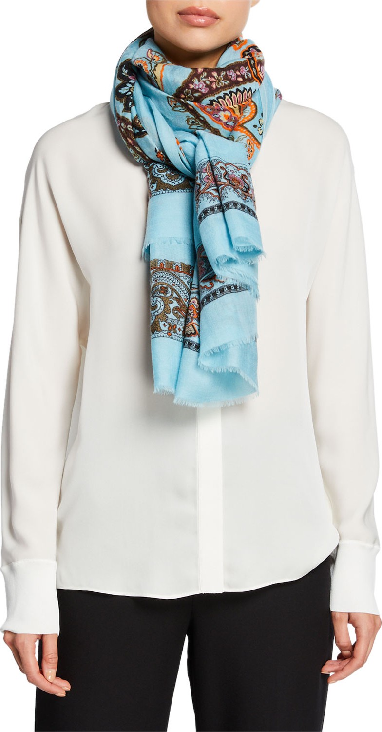 Etro Cashmere Paisley Scarf