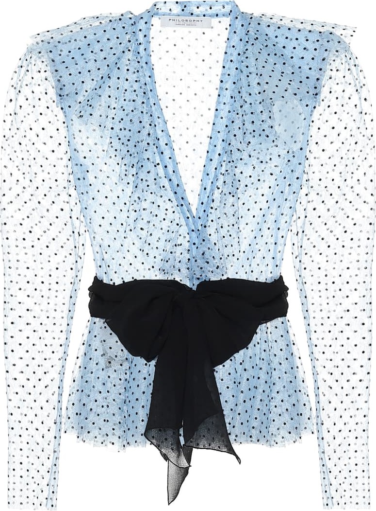 Philosophy Di Lorenzo Serafini Polka-dot tulle blouse