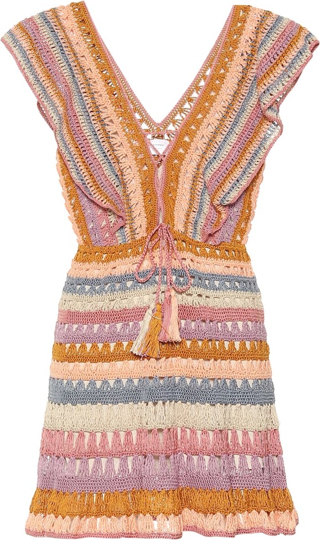 Anna Kosturova Crochet-cotton minidress