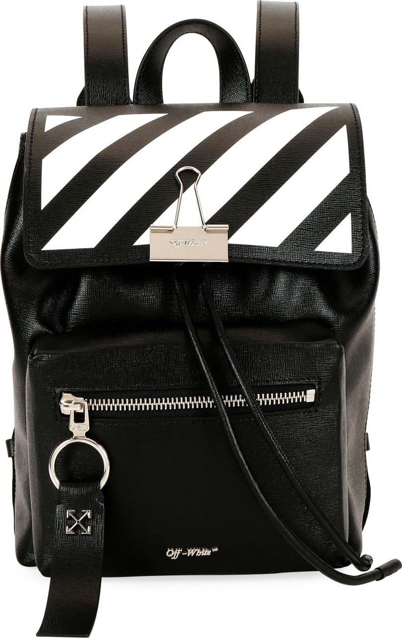 Off White Diagonal Mini Leather Backpack