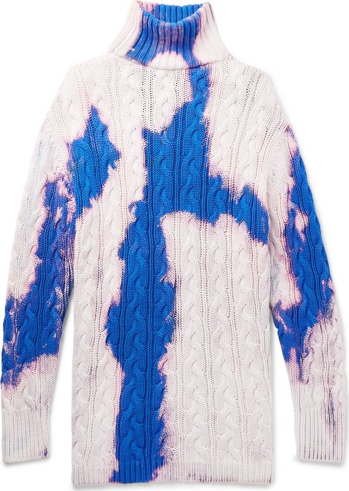 Balenciaga Oversized Cable-Knit Cotton Rollneck Sweater