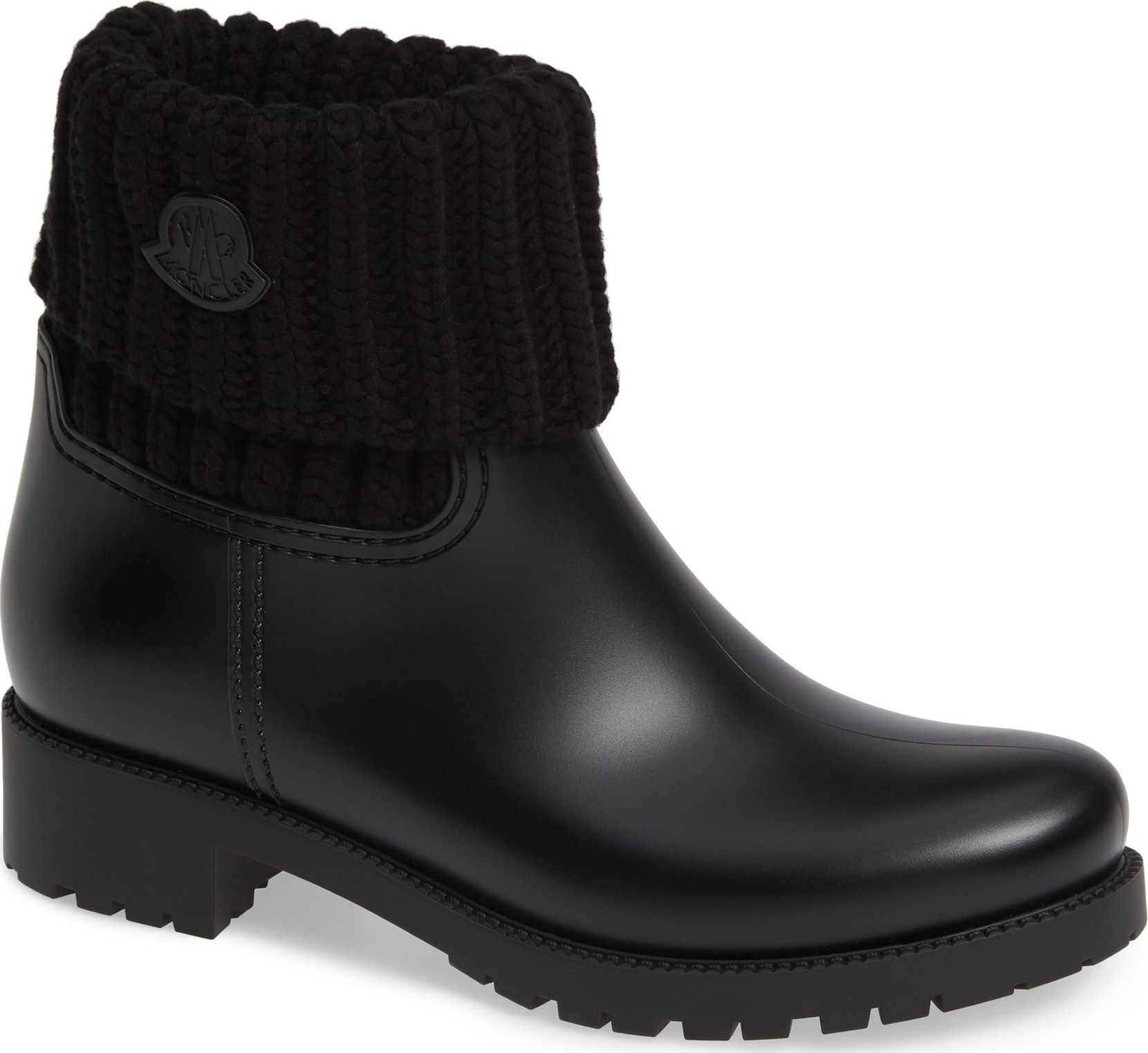 Moncler Ginette Stivale Knit Cuff Water Resistant Rain Boot