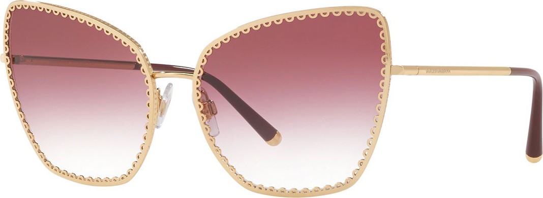 Dolce & Gabbana Gradient Cat-Eye Sunglasses w/ Scalloped Frame Front