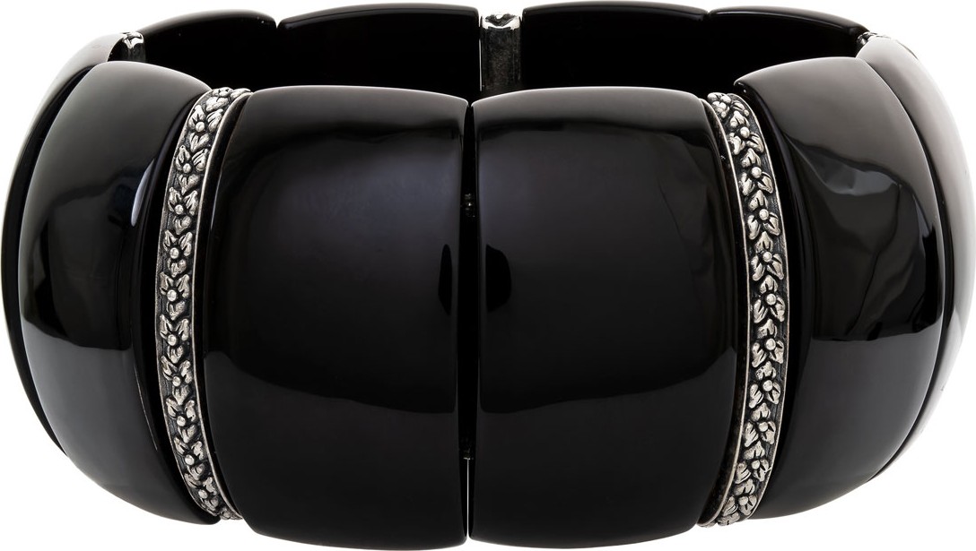 Stephen Dweck Black Agate & Floral Bracelet