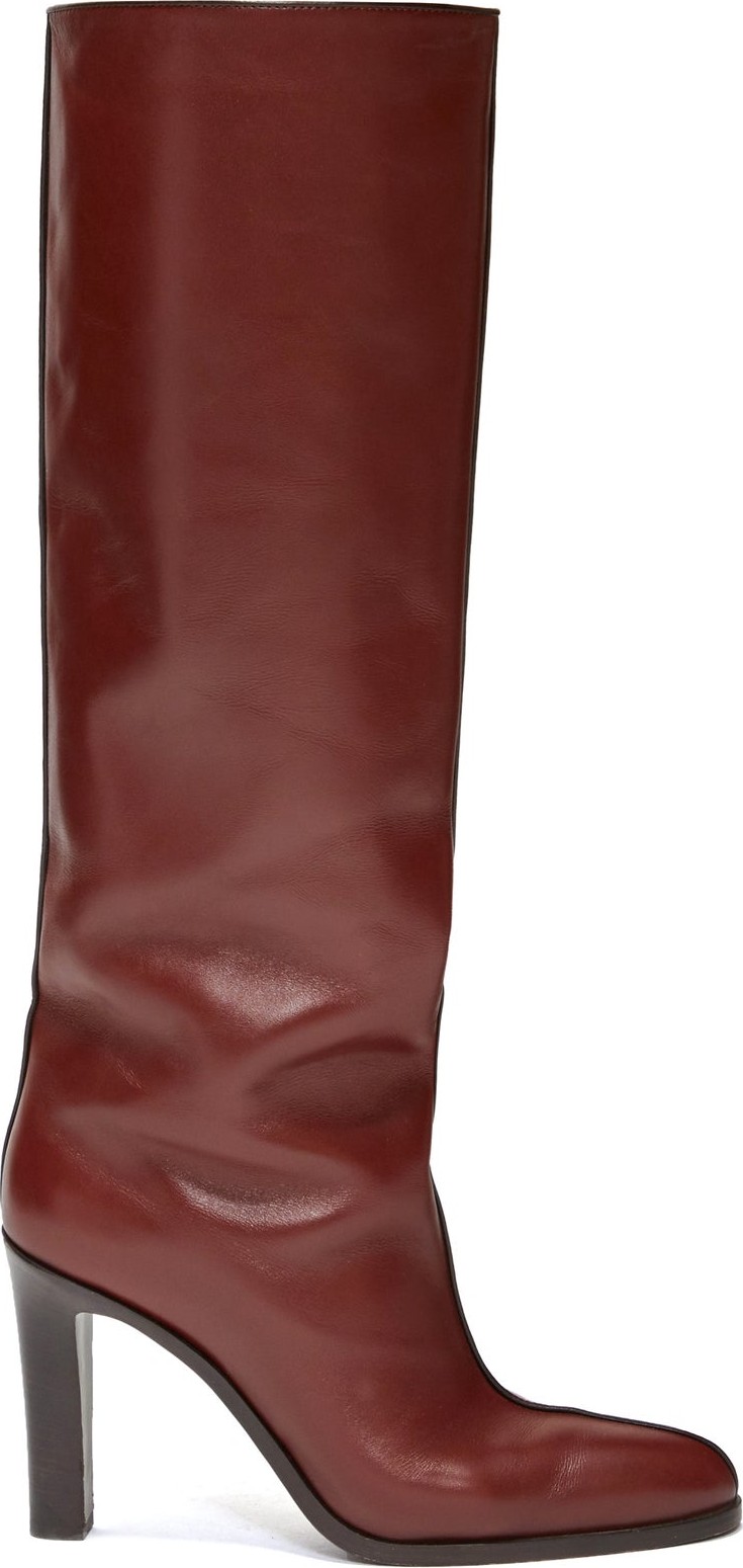 THE ROW Piped knee-high leather boots