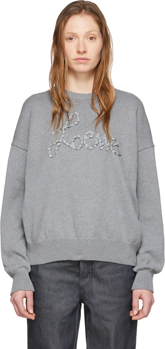 LOEWE Grey Stitch Sweater