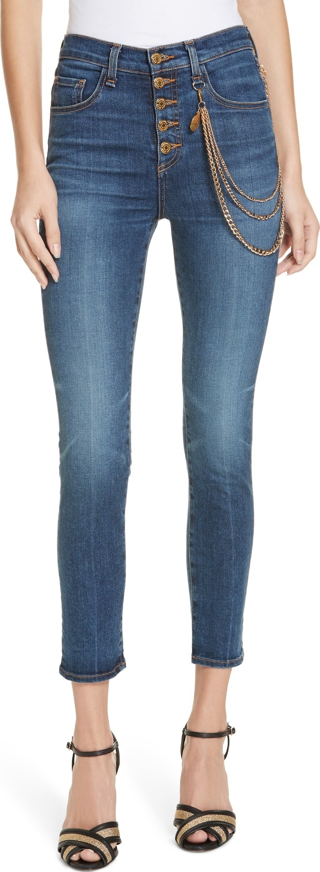 Veronica Beard Debbie Chain Detail Skinny Jeans