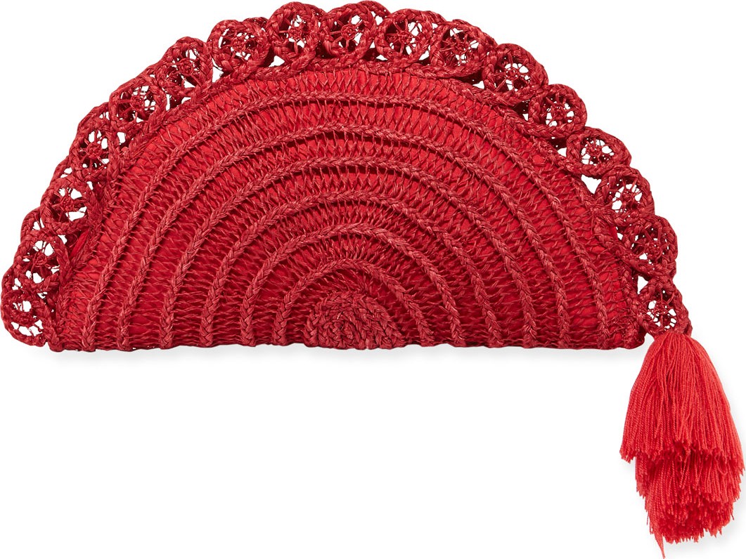 NANNACAY Lua Straw Clutch Bag with Tassel