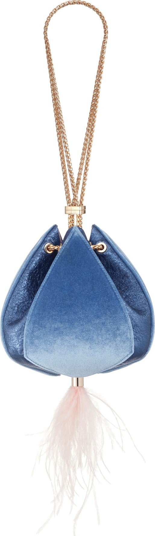 The Volon Cindy Leather & Velvet Clutch