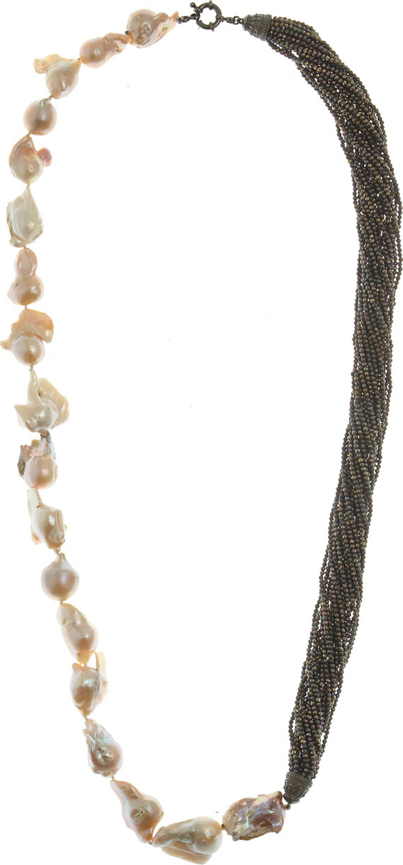 MCL by Matthew Campbell Laurenza Half Baroque Pearl & Spinel Necklace