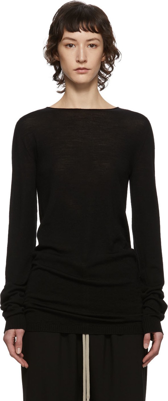 Rick Owens Black Wool Sweater