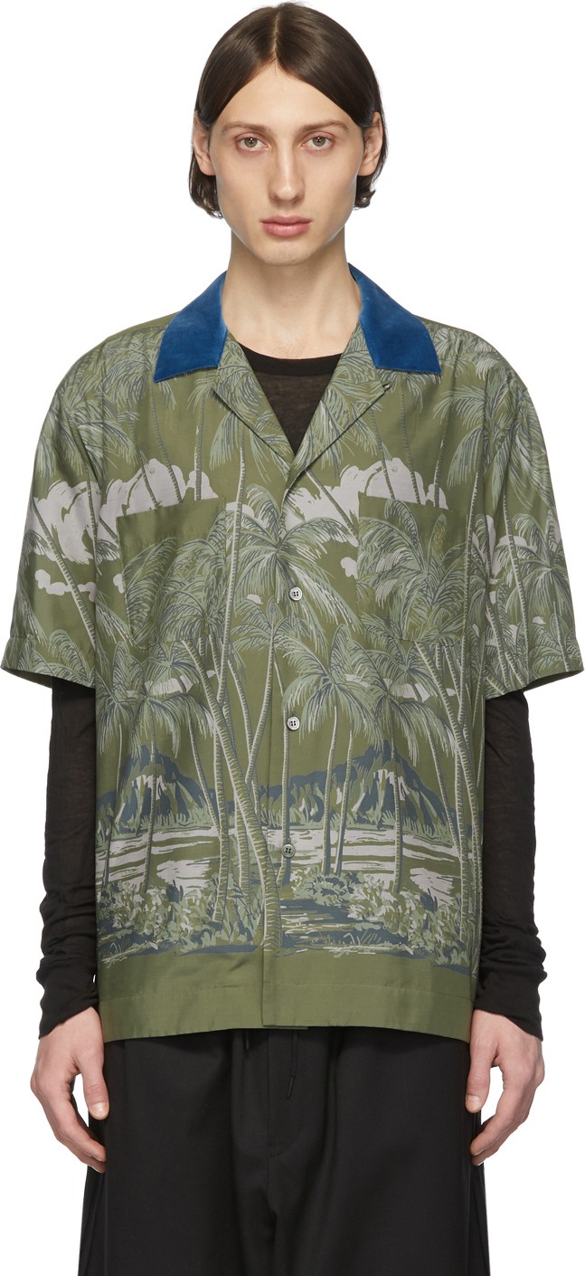 Sacai Khaki Sun Surf Edition Diamond Head Short Sleeve Shirt Sacai Khaki Sun Surf Edition Diamond Head Short Sleeve Shirt