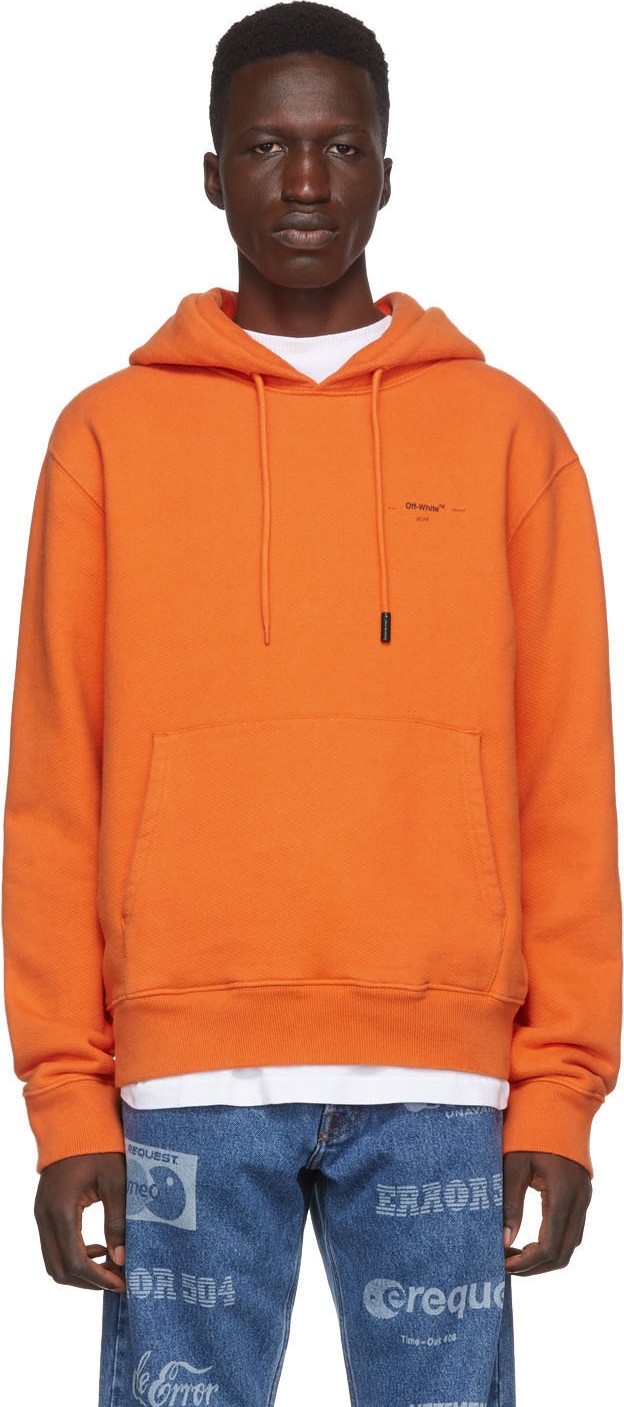 Off White Orange Logo Hoodie