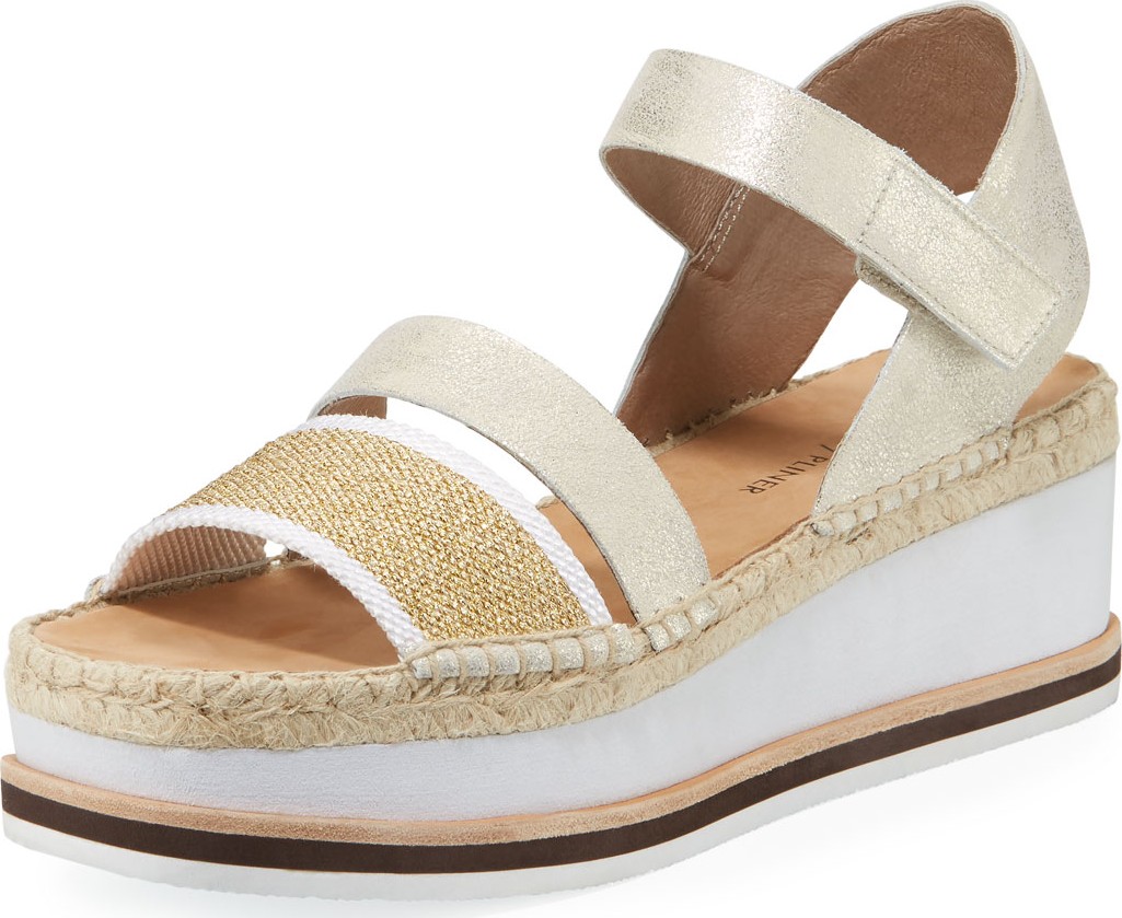 Donald J Pliner Anie Platform Mesh/Metallic Brush-Off Wedge Sandals Donald J Pliner Anie Platform Mesh/Metallic Brush-Off Wedge Sandals