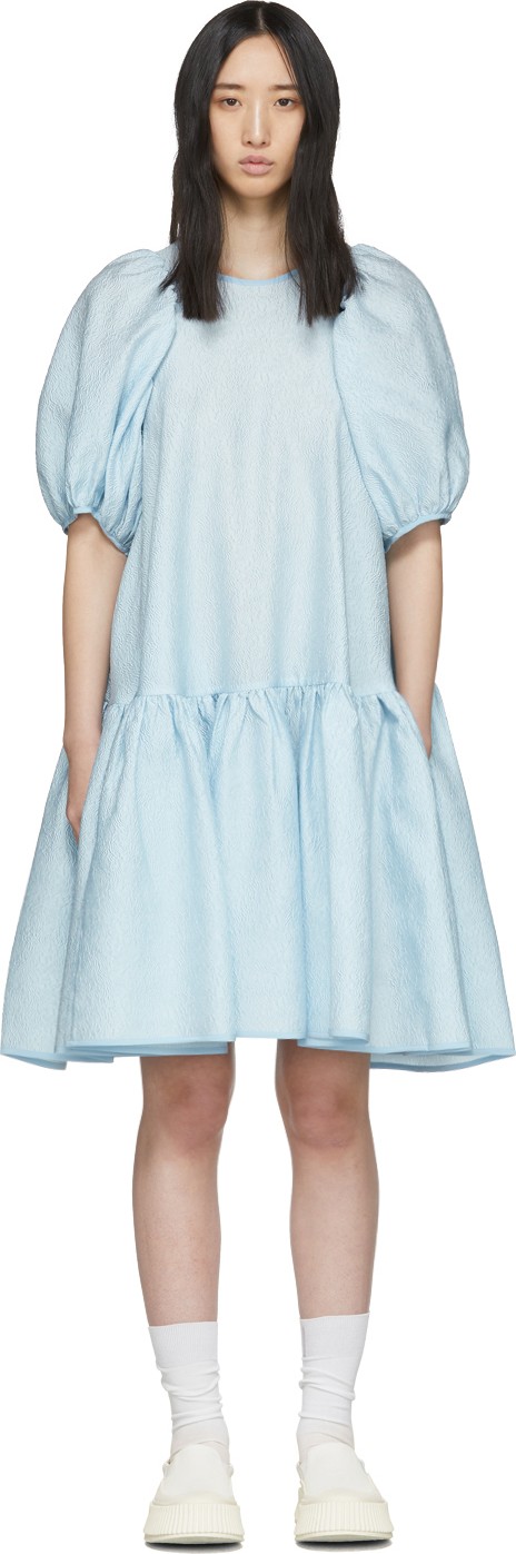 Cecilie Bahnsen Blue Silk Alexa Dress