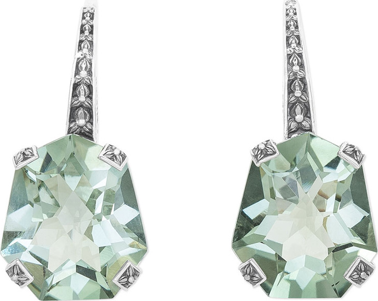 Stephen Dweck Galactical Freeform Amethyst Earrings, Green