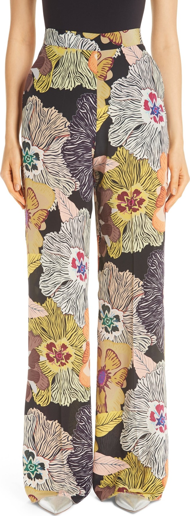 Etro Floral Print Silk Pants