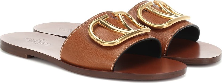 Valentino Valentino Garavani Go Logo leather slides