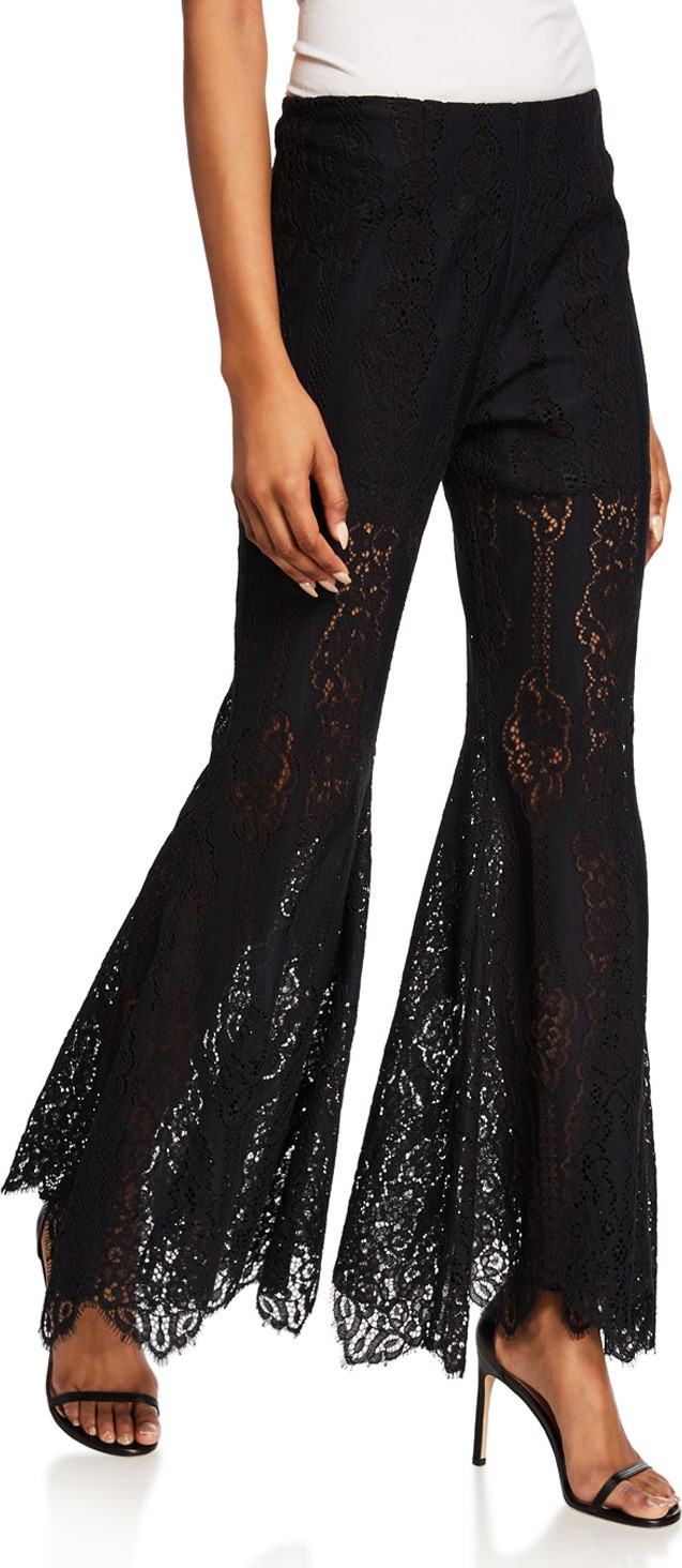 Elie Tahari Jessie Lace Flare-Leg Pants