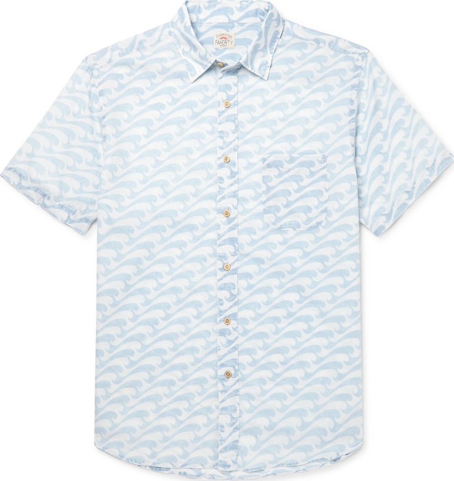 Faherty Printed Cotton-Voile Shirt