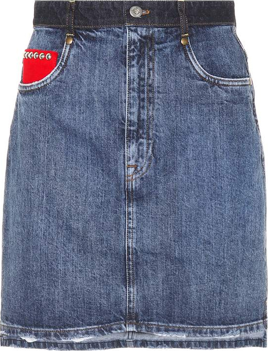 Miu Miu Embellished denim miniskirt