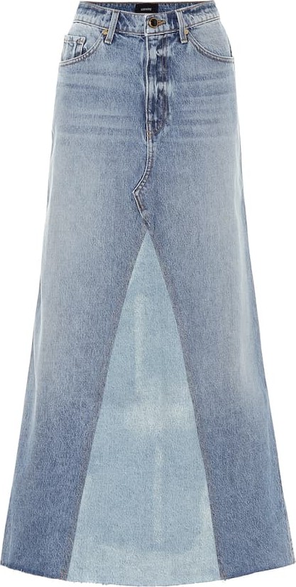 Khaite Magdalena denim midi skirt