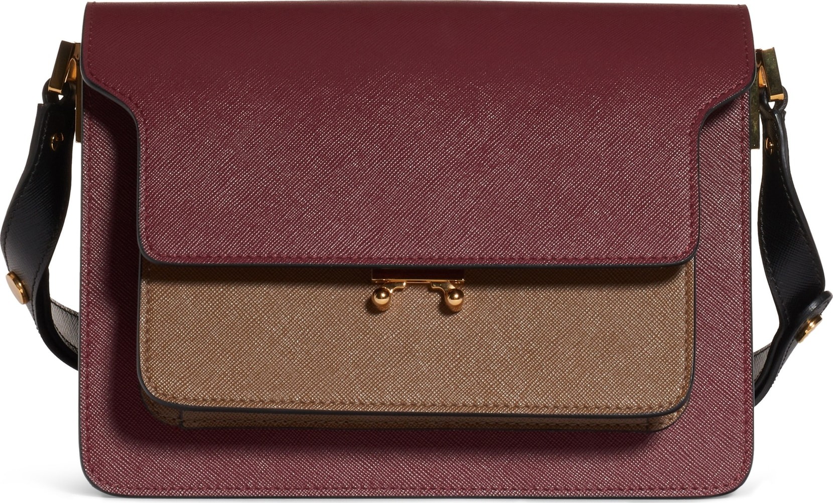 Marni Medium Trunk Colorblock Leather Shoulder Bag