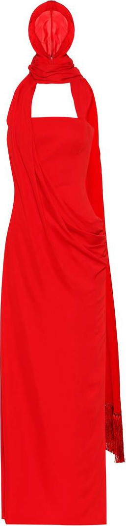 Versace Hooded crêpe gown