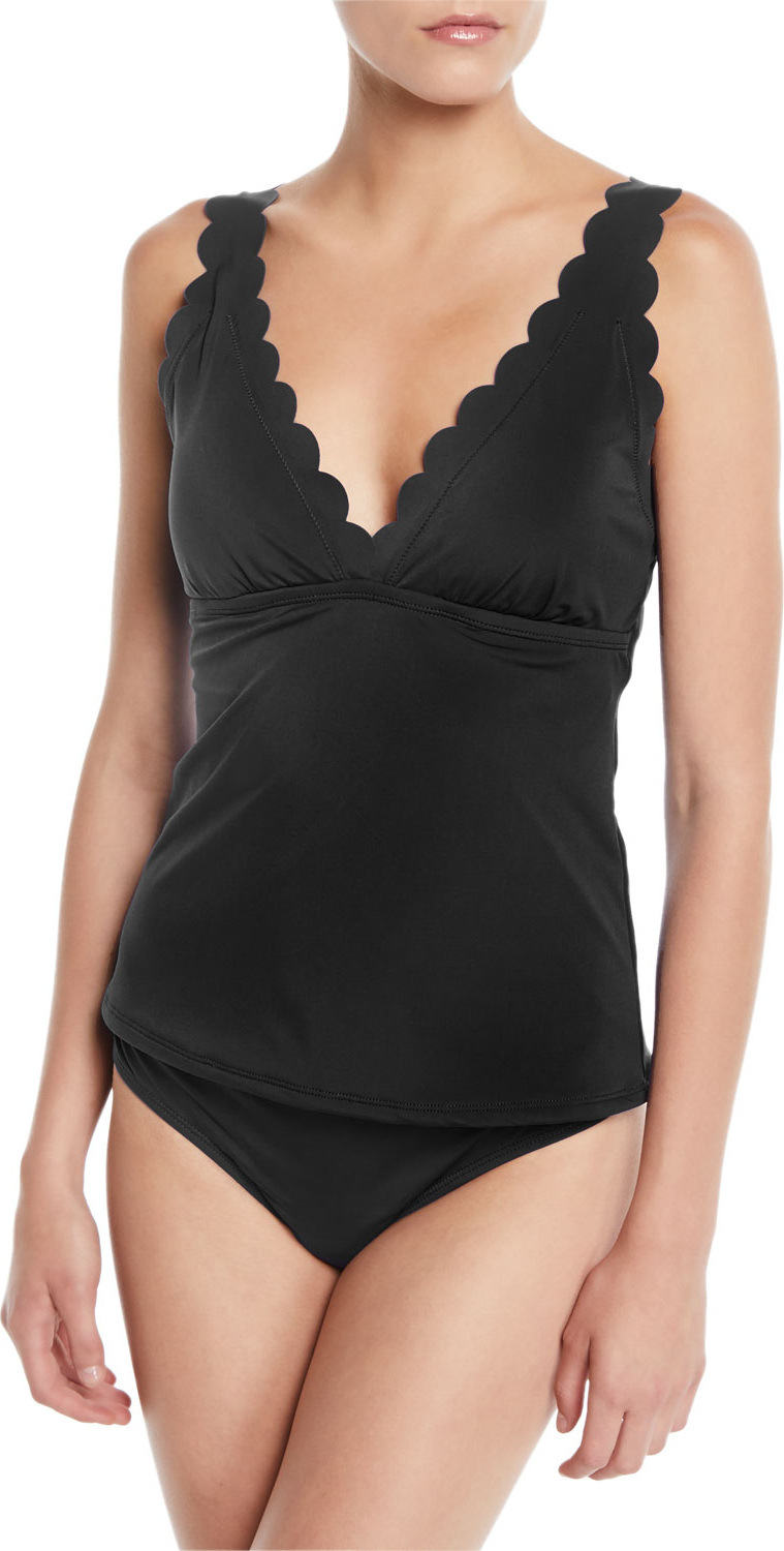 La Blanca Petal Scalloped Tankini Swim Top