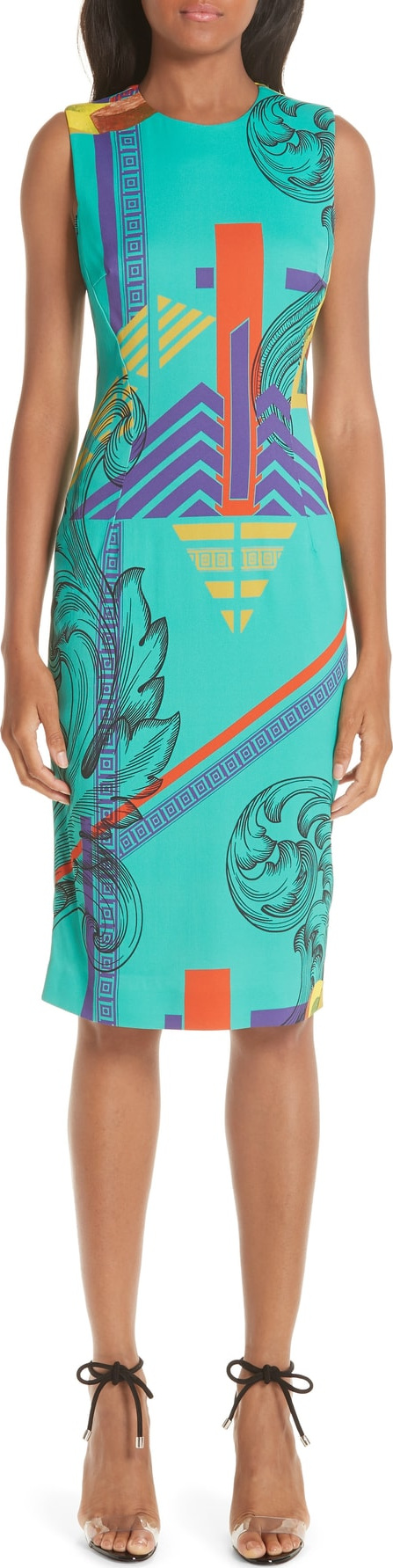 Versace Collection Abstract Print Sheath Dress