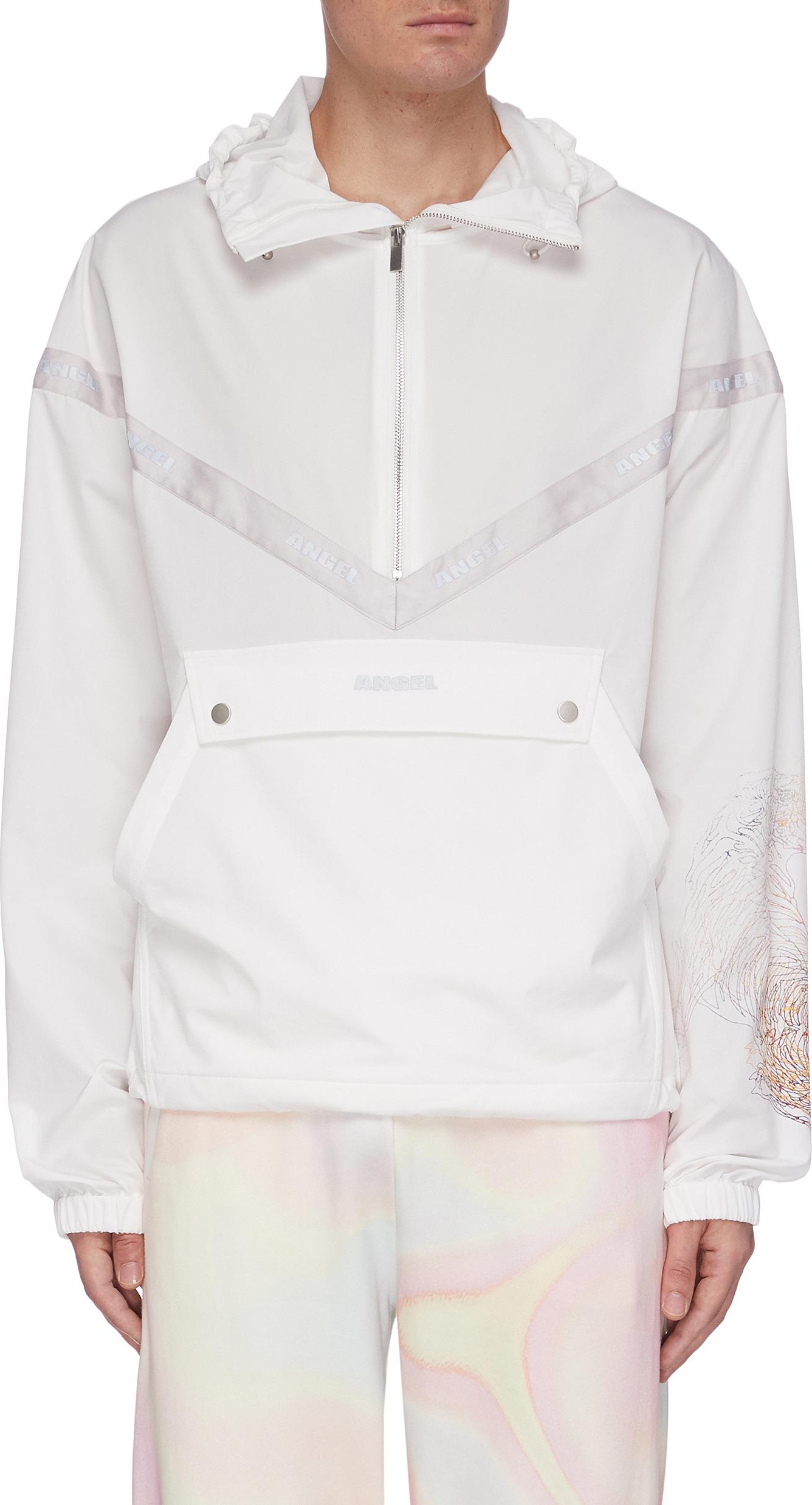 Angel Chen Embroidered Tiger Print Sleeve Anorak