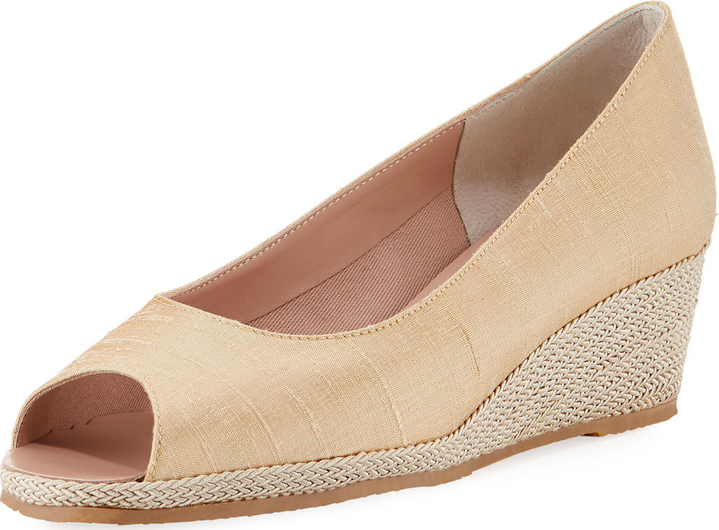 Sesto Meucci Bali Soft Shantung Peep-Toe Espadrille