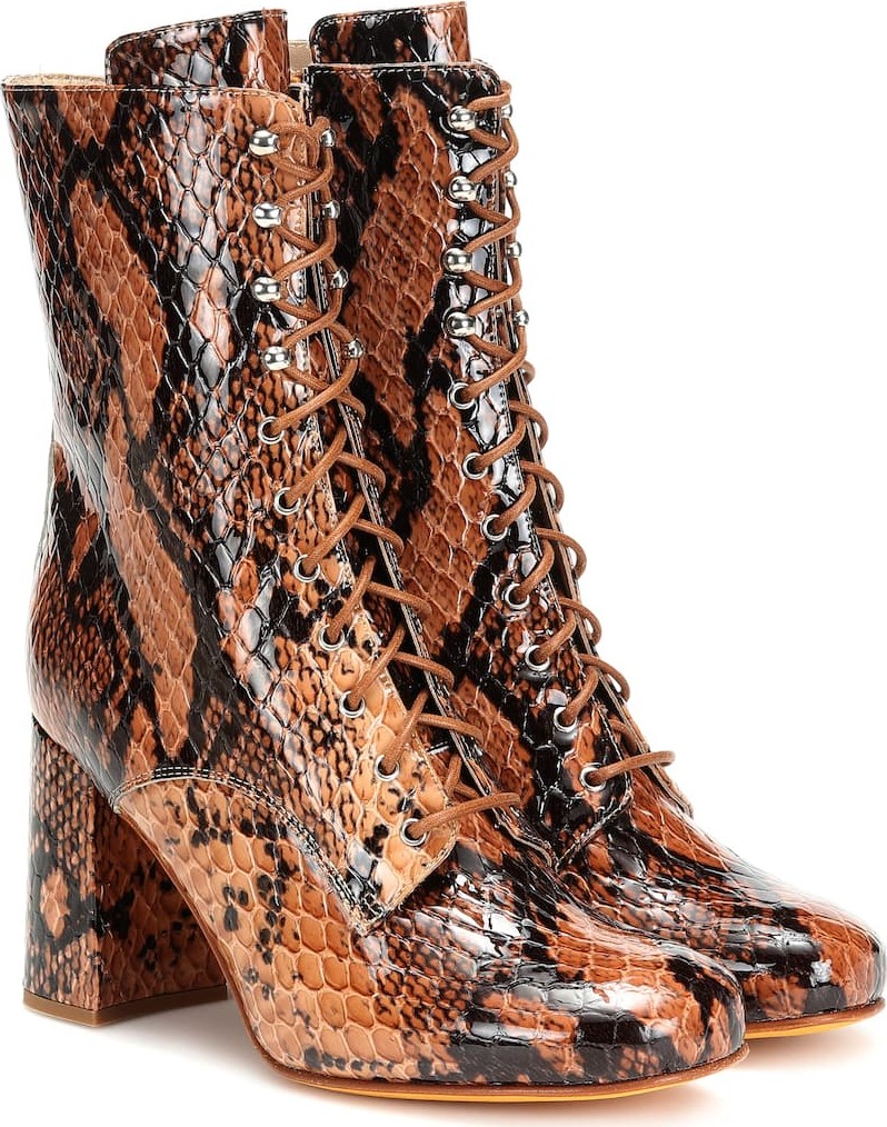 Maryam Nassir Zadeh Emmanuelle snake-effect ankle boots