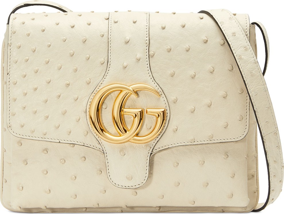 Gucci Arli Medium Ostrich Shoulder Bag
