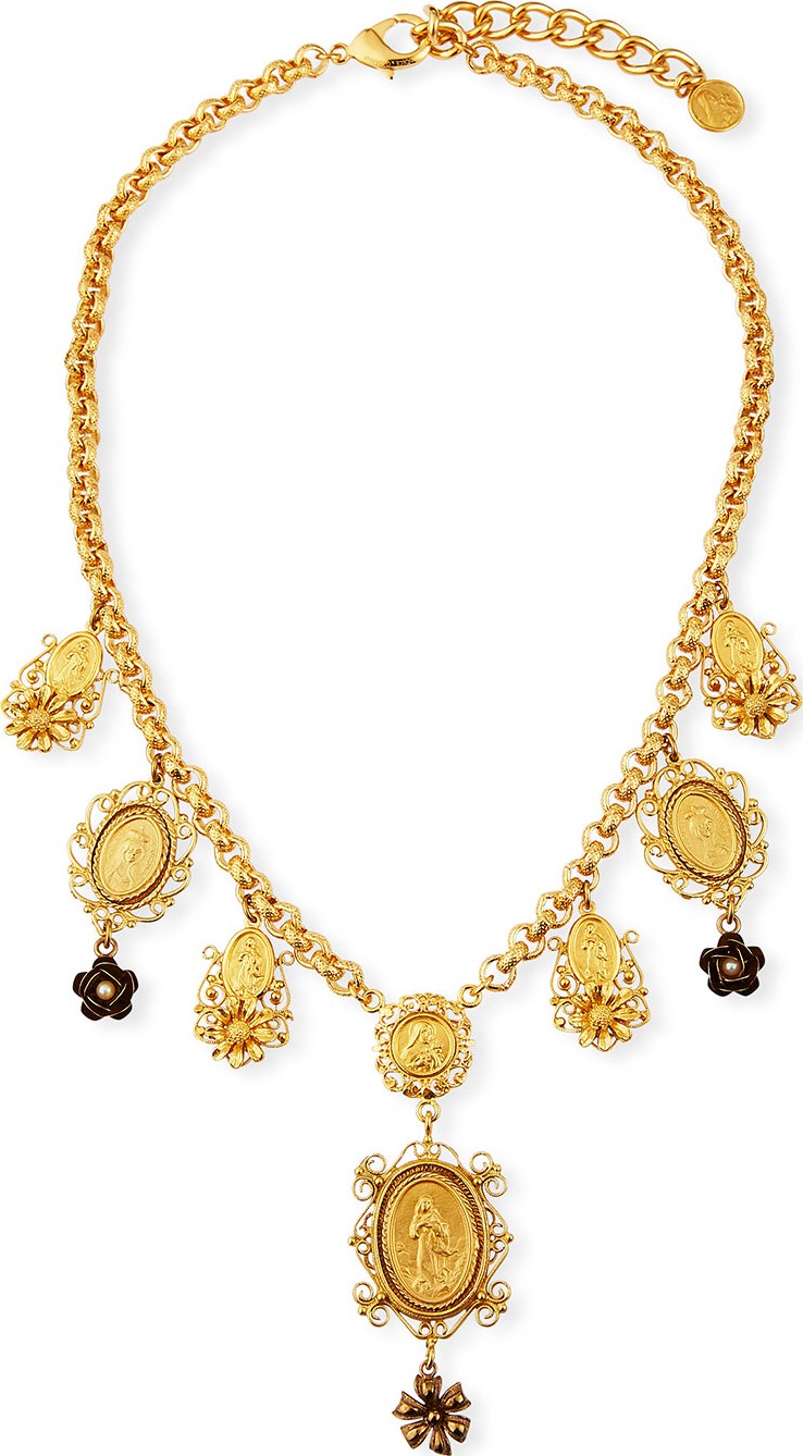 Dolce & Gabbana Medallion & Flower Necklace