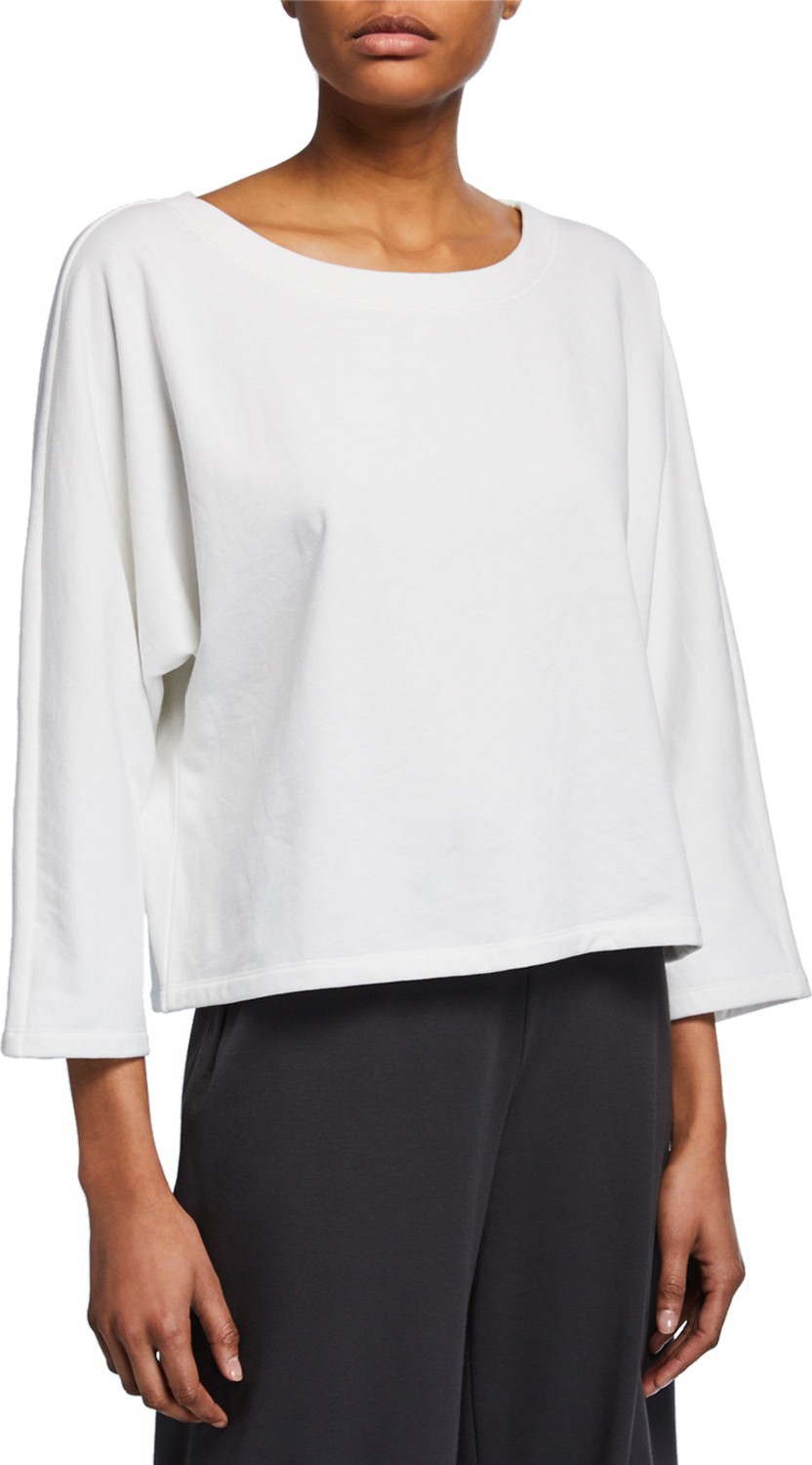 Eileen Fisher Missy 3/4-Sleeve Terry Shirt