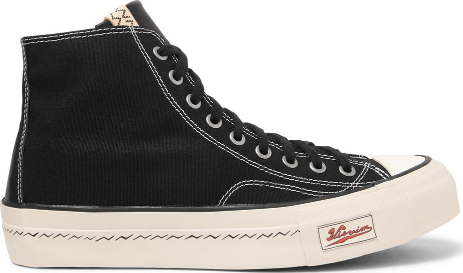 Visvim Skagway Leather-Trimmed Canvas High-Top Sneakers