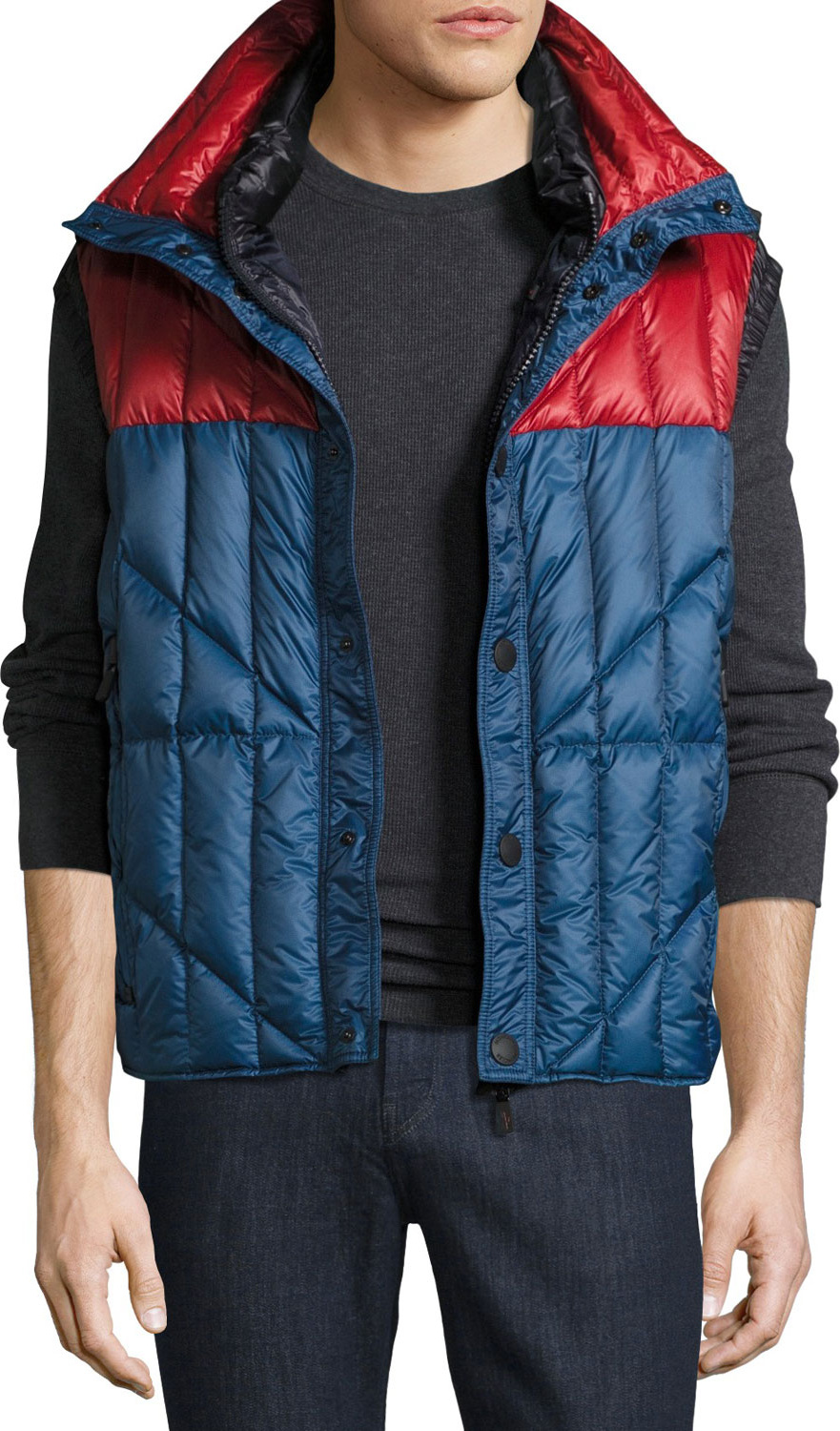 Moncler Tux Down Ski Vest, Navy