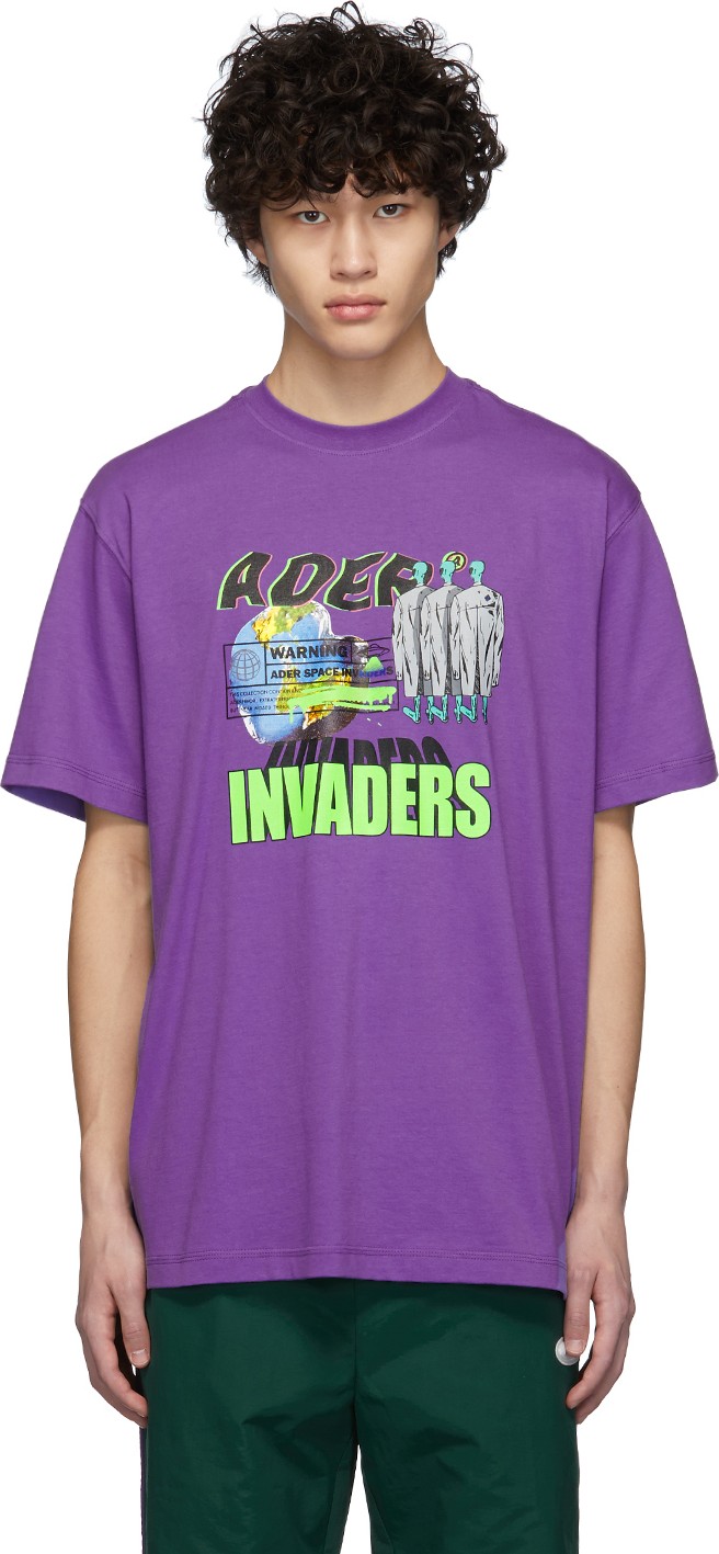 ADER error Purple Invaders T-Shirt