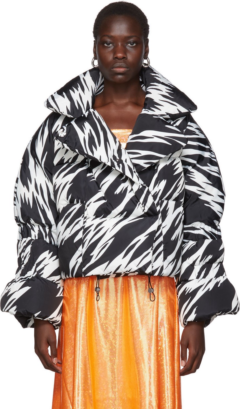 Saks Potts Black & White Down Star Puffer Jacket