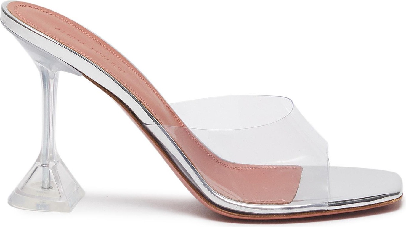 Amina Muaddi '''''''Lupita' clear PVC heeled mules