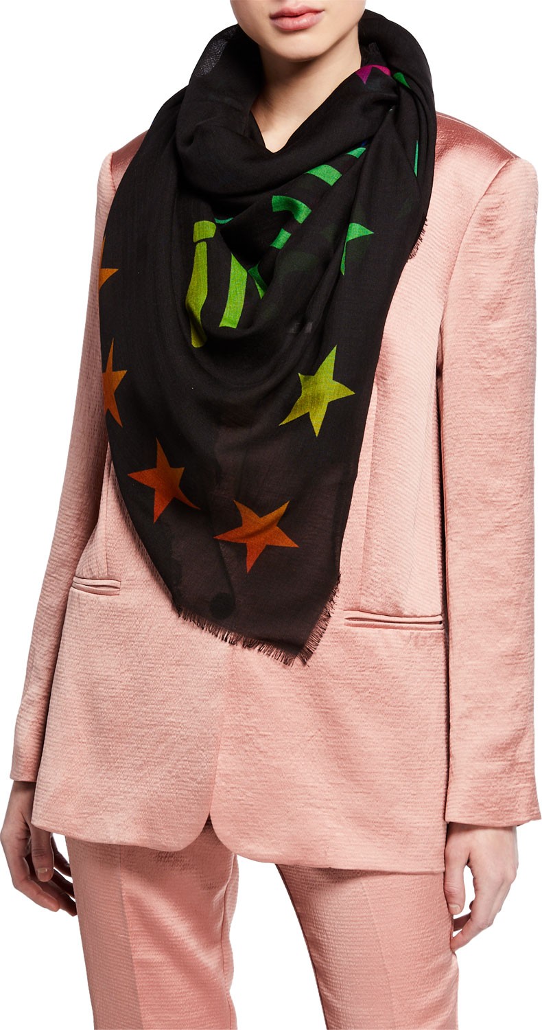 Stella McCartney Rainbow Advertisement Print Scarf