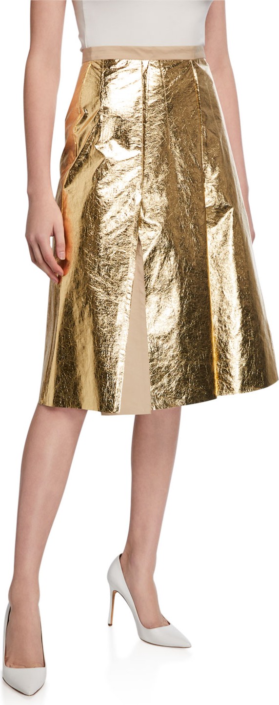Nº21 Pleated Metallic Skirt