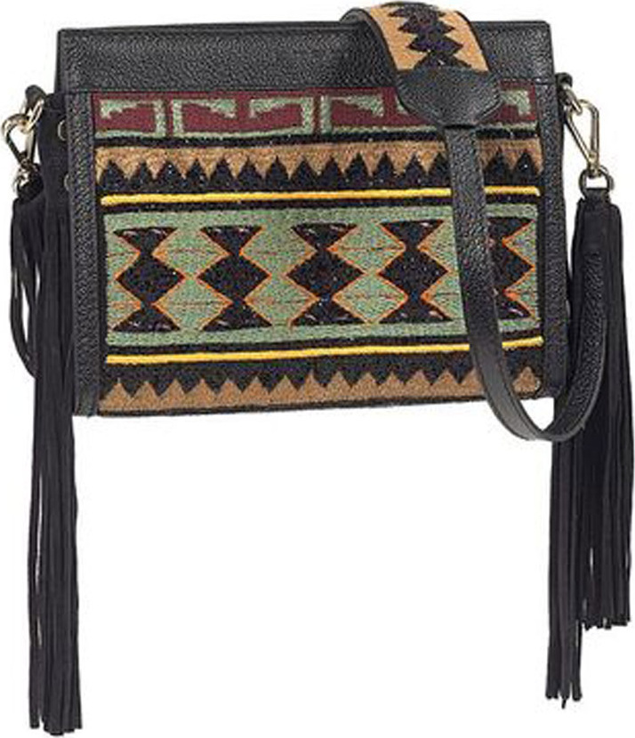 Etro Southwest-Embroidered Fringe Crossbody Bag
