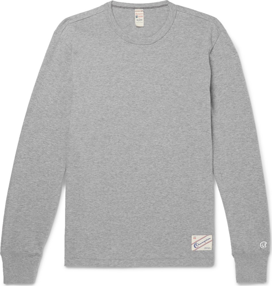 Todd Snyder + Champion Logo-Appliquéd Mélange Cotton-Jersey T-Shirt