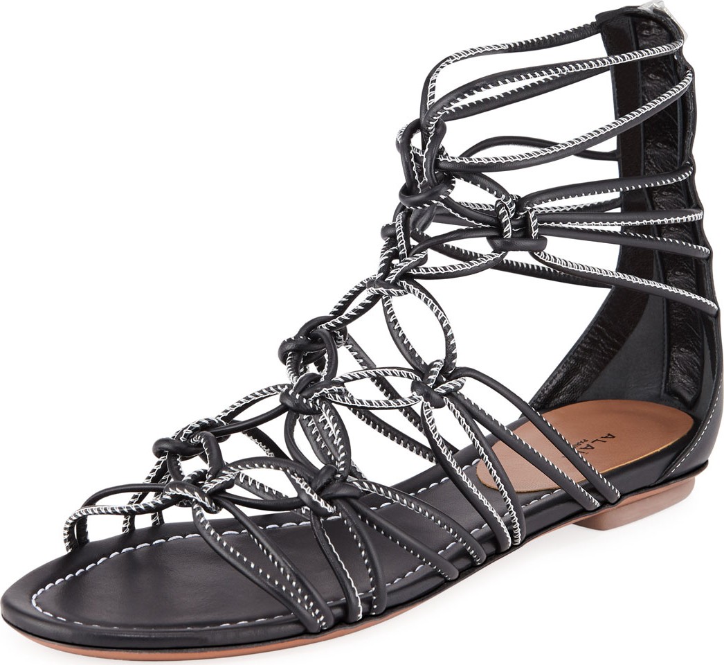 Alaïa Elegant Cord Flat Sandals