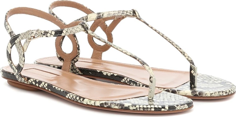 Aquazzura Almost Bare snakeskin sandals