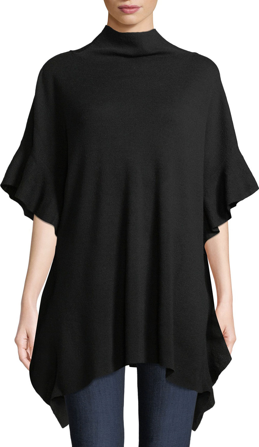 Elie Tahari Lucy Wool Poncho Sweater